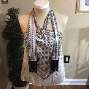 White House Black Market Geometric Halter Top